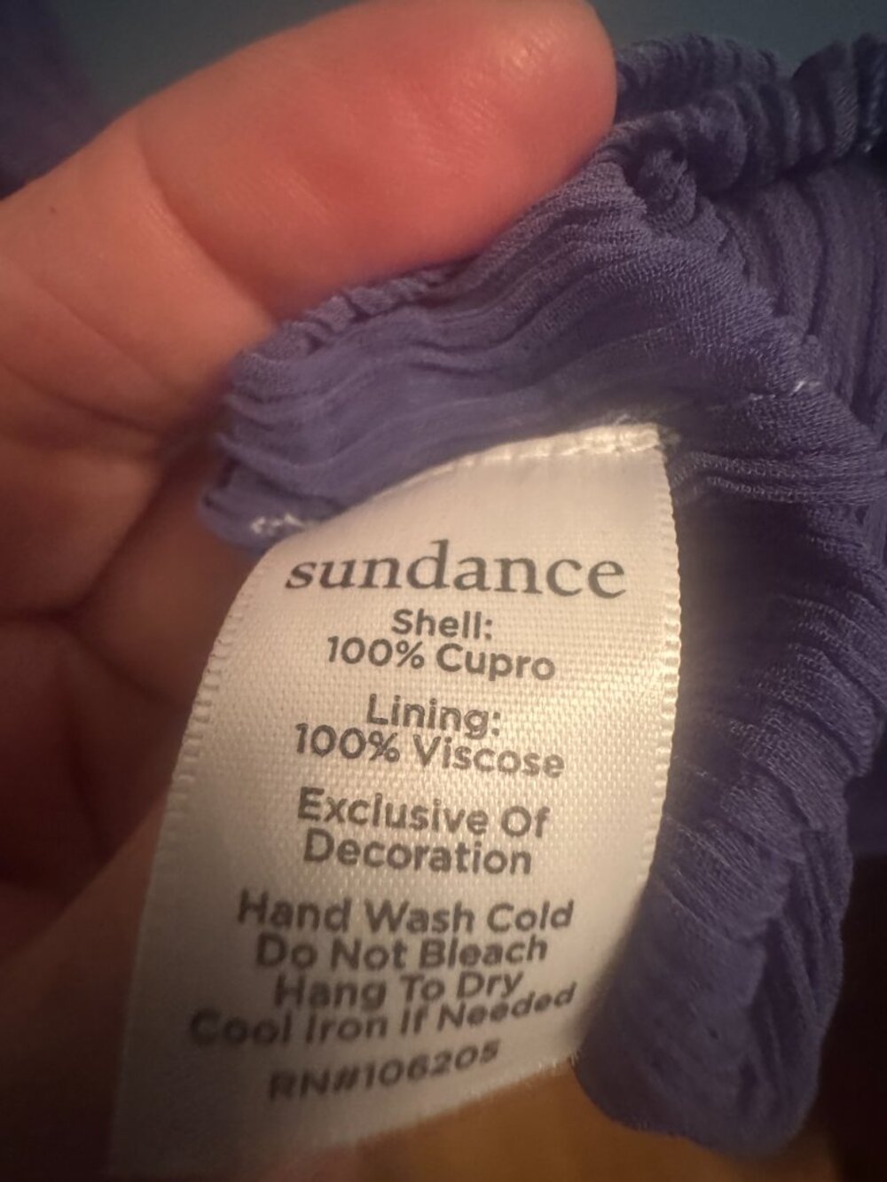 Sundance 100% Cupro Boho Dress: Periwinkle with Embroidered Florals - Picture 2 of 4